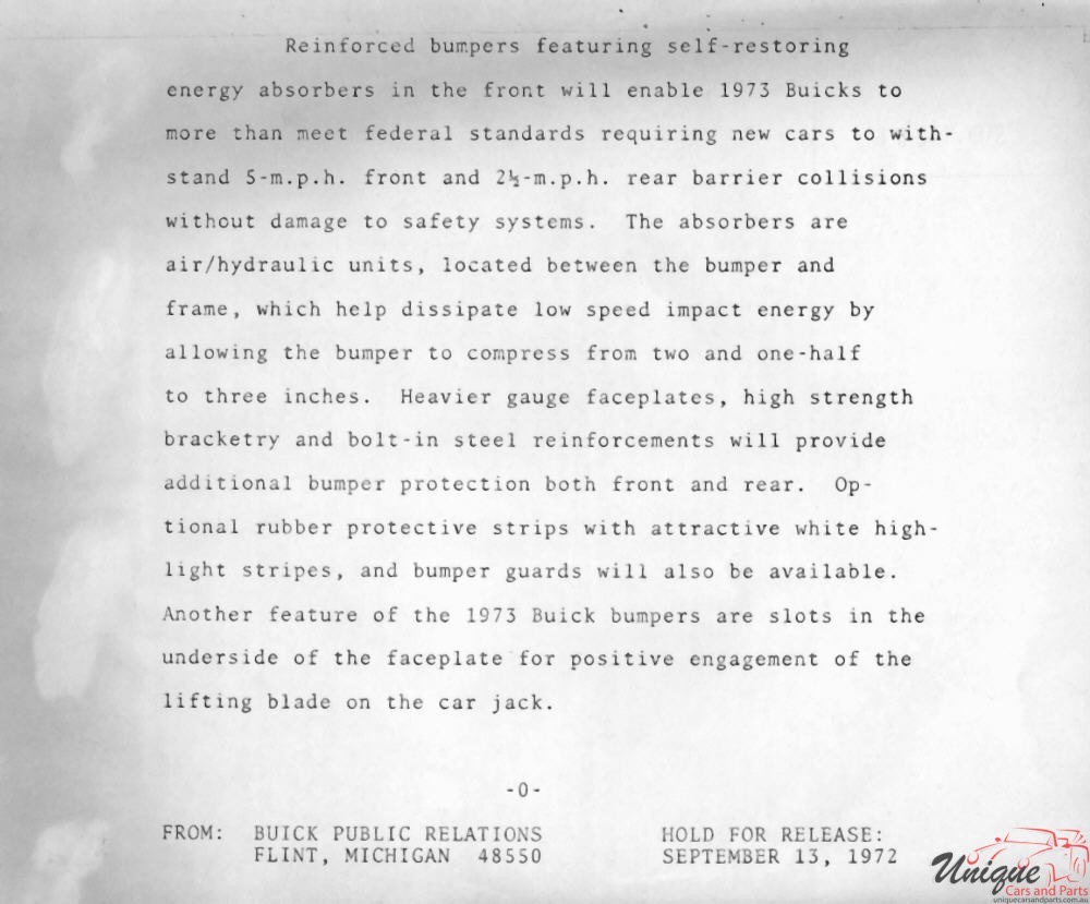 1973 Buick Riviera Press Release Page 2